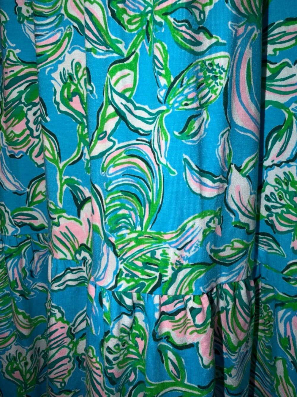 Lilly Pulitzer Blue Floral Wrap Dress - Size Medium 🌺 - Picture 3 of 4